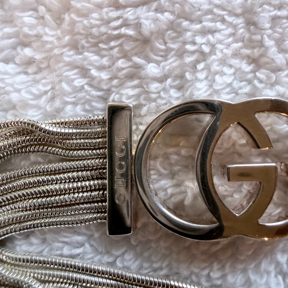 Gucci Silver Multi-Strand GG Logo Bracelet - Picture 3 of 5